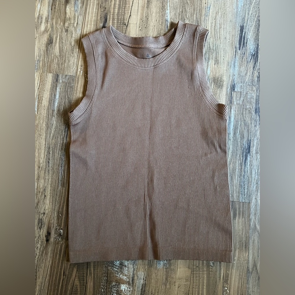 BKE Core Women’s High Neck Ribbed Contour Tank Top, Size M/L